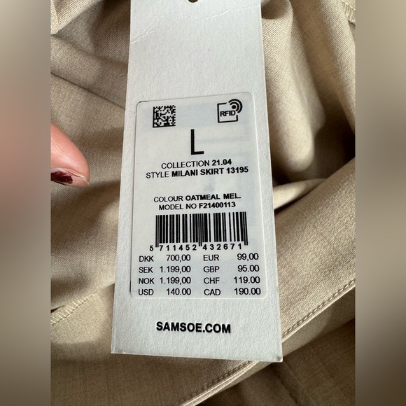 Samsoe Samsoe Milani Khaki Wrap Skirt NWT - Picture 8 of 13